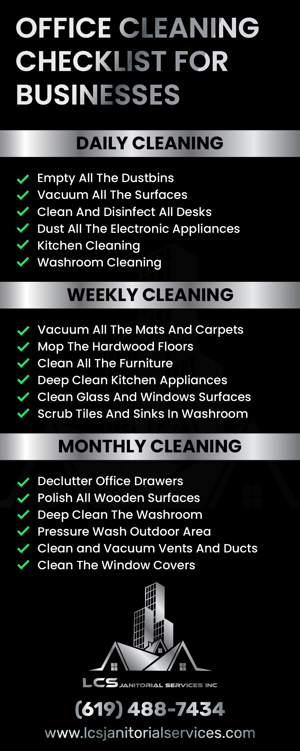 Office Cleaning Checklist for Businesses